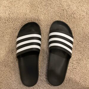 adidas Black and White Slide Sandals